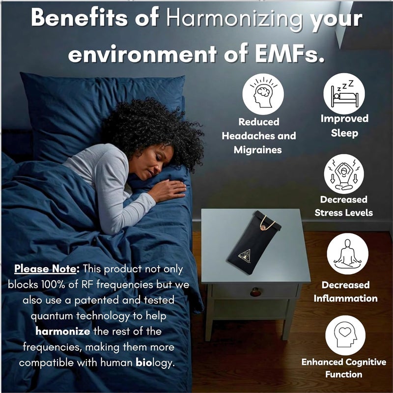 BioHarmonize EMF Shield Phone Sleeve - Full Privacy & RF Signal Blocking, Double Shielding Faraday Fabric, Quantum Harmonization Tech - Image 5